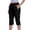Black, variant on Tqcoqu Women's Cargo Capri Pants with Zipper Pockets,Lightweight Quick Dry Hiking Travel Capris,Army Green Women's S-XXXL