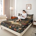 thumbnail image 4 of Homewish Flowers Skull Twin Sheet Sets 3pcs for Female Men Women,Retro Vintage Twin Fitted Sheet Microfiber,Gothic Style Breathable Flat Sheet,Microfiber Bedroom Decor, 4 of 7