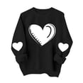 thumbnail image 6 of Hearts Printed Tops for Women Cute Valentines Day Holiday Outfits Long Sleeve Crewneck Sweatshirt Lover Gifts (XL, Black #C), 6 of 7