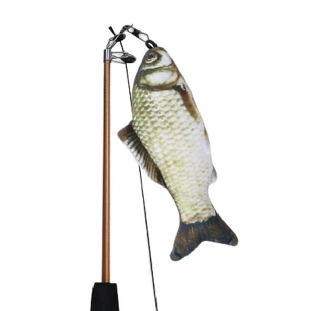 Interactive Retractable Fishing Pole Educational Fun Toy Catching,  Adjustable Exerciser for Kitty, Dog, Training Grass Carp 