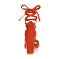 thumbnail image 2 of BLISSFUL STEP Women's Sandals Lace Up Chunky Heel Open Toe Crisscross Ankle Wrap Dress Heels Orange 7.5, 2 of 6