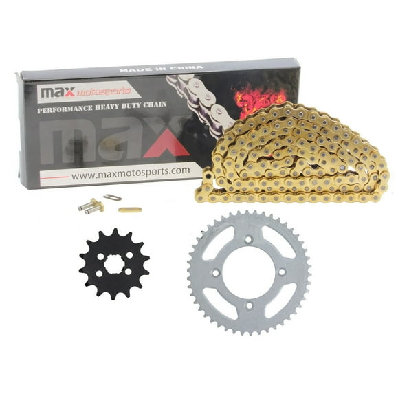 Max Motosports Gold Drive Chain & Sprockets Kit for Honda XR80R 1985-2003 / CRF80F 2004-2013