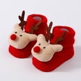 thumbnail image 2 of Lispipm 0-1Y Infant Baby Christmas Socks Fleece Lined Non Slip Winter Warm Crib Footwear Toddler First Walking Slippers Red 0-1 Years, 2 of 5
