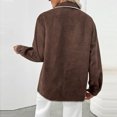 thumbnail image 4 of Enjoytime Jackets for Women Solid Color Long Sleeve Button Down Outerwear Turndown Collar Lightweight Fashion Casual Winter Coat Brown L, 4 of 7