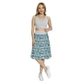 thumbnail image 2 of Women's Panda Cartoon Style Pandas Bamboo A-line Printed Skirt Casual Wear, L, Petrol Blue Black, by Ambesonne, 2 of 6