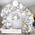 thumbnail image 3 of Paquete de 155 kit de guirnalda y arco de globos blanco, plateado, dorado y gris de primera calidad con globos metálicos plateados y confeti. Artículos y decoración para fiestas., 3 of 5