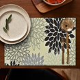 thumbnail image 5 of Gray Floral and Petal Pattern Summer Placemats Table Placemats Set Of 4-Linen Kitchen Washable Placemats Table Mats 11.8"x17.7" Non-Slip Heat Resistant, 5 of 6