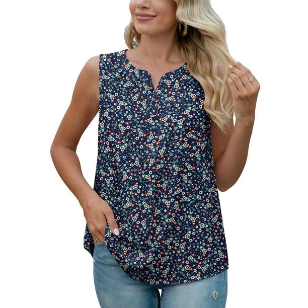 Camiseta sin mangas informal de verano, camiseta sin mangas con cuello redondo para mujer, camiseta sin mangas de verano para mujer, camiseta sin mangas informal de verano para mujer, durabilidad mejorada
