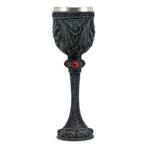 Ebros Medieval Wizard's Blood Alchemy Tall Twin Dragons Wine Goblet Chalice 6oz Capacity 9.25"H