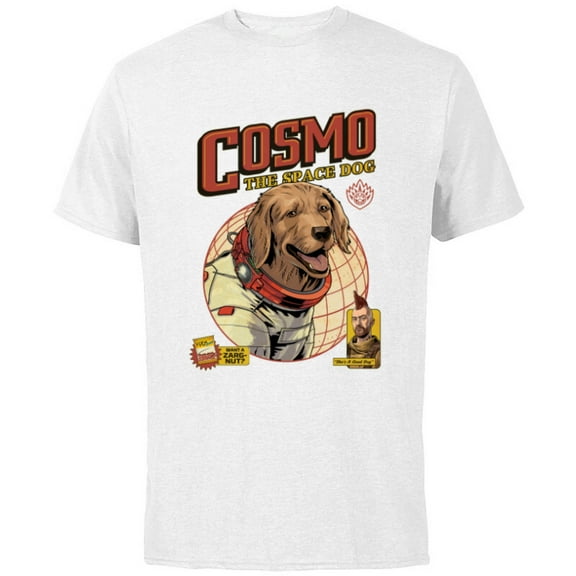 Marvel Guardians of the Galaxy Volume 3 Cosmo the Space Dog - Short Sleeve Cotton T-Shirt for Adults - Customized-White
