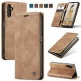 thumbnail image 1 of Mantto Case For Samsung A13 5G, RFID Blocking Cash Wallet Pocket With Card Slot High Qulity PU Leather Retro Cover Kickstand Folio Magnetic Phone Cover For Samsung Galaxy A13 5G, Brown, 1 of 10