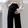 thumbnail image 6 of Taqqpue Women's Maternity Pants Wide Leg Over The Belly Pregnancy Pajama Pants Maternity Clothes Loose Casual Yoga Lounge Trousers for Women, 6 of 8