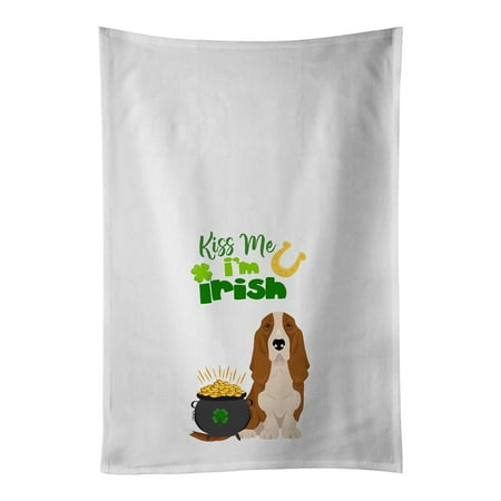 

Caroline s Treasures WDK4744WTKT Red and White Tricolor Basset Hound St. Patrick s Day White Kitchen Towel Set of 2 Dish
