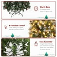 thumbnail image 4 of Resenkos 9ft Automatic Tree Structure Pointed Pencil Shape PVC Material Green Sticky White 460 Lights Warm Color 8 Modes 1298 Branches 91 Pine Cones 91 Berries Christmas Tree, Green, 4 of 10