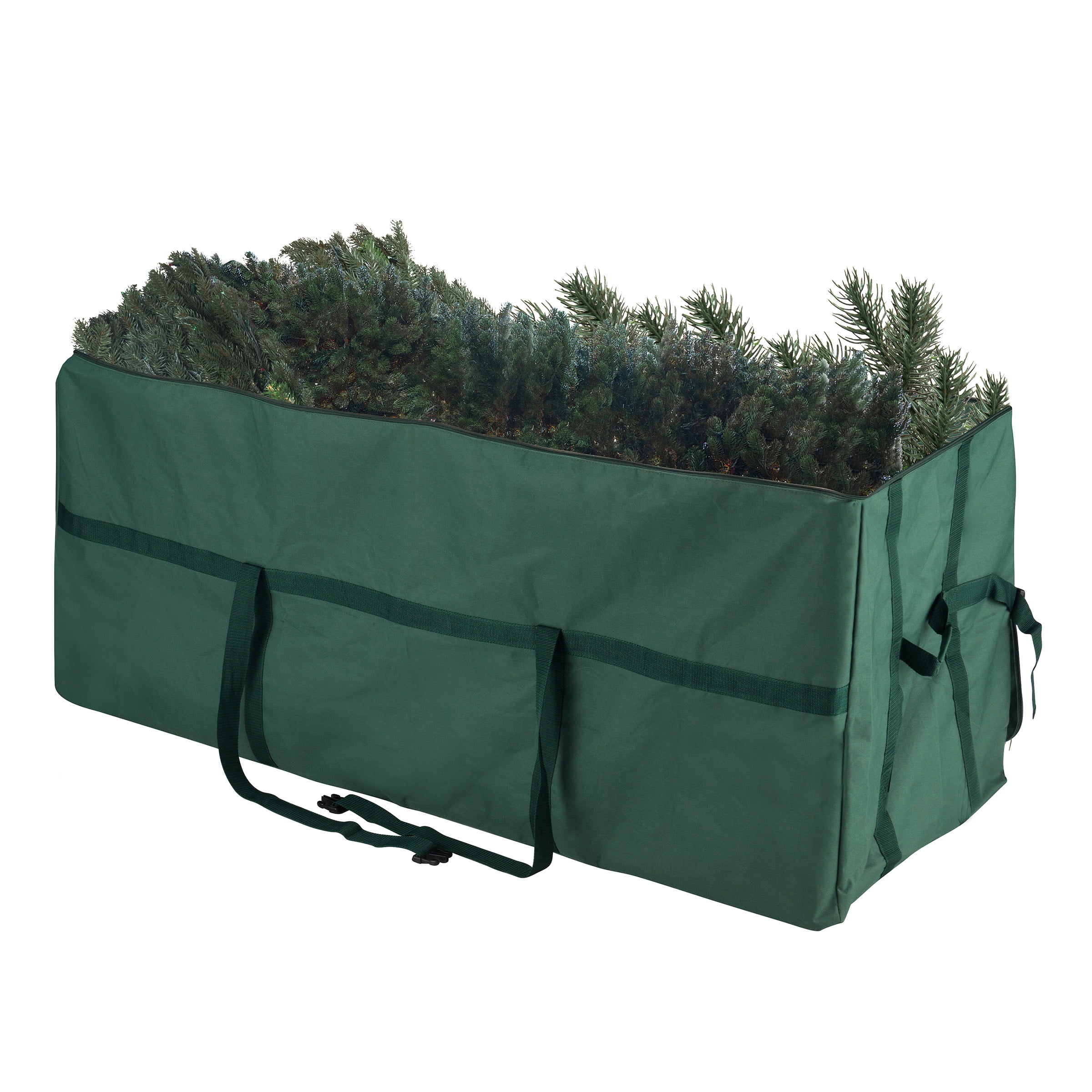 Christmas Tree Storage Bag- For 6 FT Artificial Trees- Quality Green Canvas & Binding Straps- Protects Holiday Decorations & Inflatables by Elf Stor