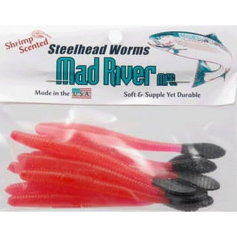 Mad River 3 Inch Steelhead Worms Pink Pearl, Soft Plastic Lures -   Canada