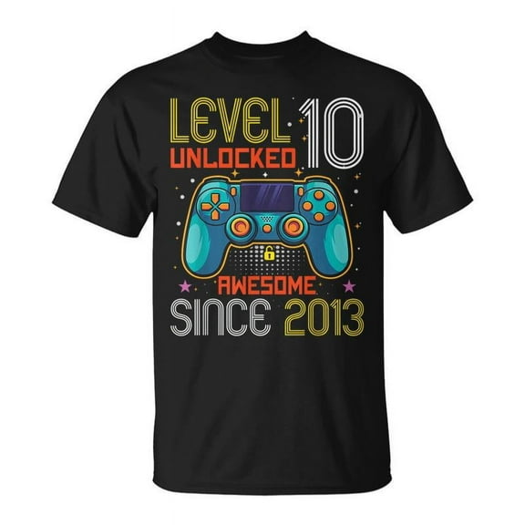 SR Level 10 Unlocked 10Th Birthday Boy Gaming 10 Year Old Gamer Unisex T-Shirt