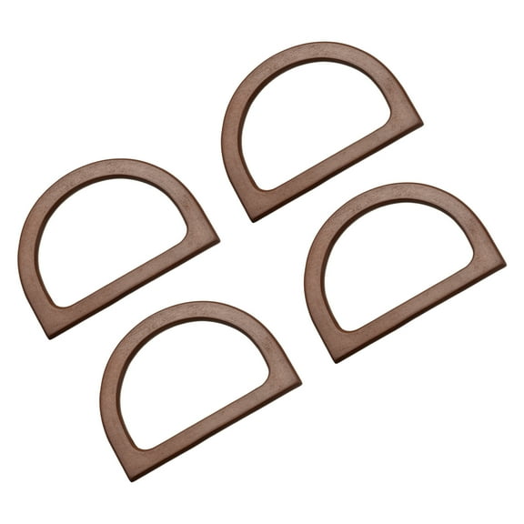 Uxcell 4.7" Wood Purse Handles D Shape Handbag Replacement for DIY Making, 4Pack Brown