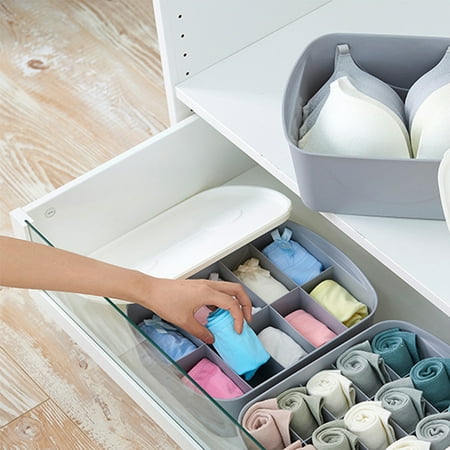 

Drawer Lingerie Tile Storage Organizer Space-saving Storage Box for Bra Socks Ties and Belts