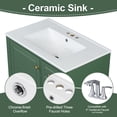 thumbnail image 3 of 30 Inch Bathroom Vanity with Sink - Freestanding Green Vanity with 3 Drawers, Soft-Close Door & Ceramic Countertop, 3 of 9