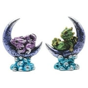Q-Max 2-Piece Blue Dragon and Green Dragon on the Moon 4"H Figurine Set