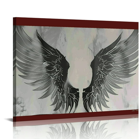 Autua Angel Wings Gothic Canvas Wall Art - Ready to Hang Home Decor 20x16in