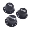 thumbnail image 3 of 3 PCS/ Set Plastic Hat Guitar Volume Tone Control Knobs Rotary Knobs for Strat ST Stratocaster Electric Guitar Parts Replacement (Black), 3 of 9