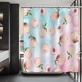 thumbnail image 3 of Peach Shower Curtain, Fruit Shower Curtain, Pink Fruits Shower Curtain Set Waterproof Bath Curtain Kids Bathroom Decor with 12 Hooks, 72x72 inches, 3 of 5