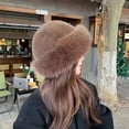 thumbnail image 3 of Callipe Women Winter Hat Faux Fur Thick Warm Heat Retention Dome Solid Color Fisherman Hat Outdoor Skiing Cycling Headwear, 3 of 8