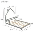 Full Size Montessori Bed, Solid Wood Bed Frame with HouseShaped