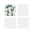 thumbnail image 2 of Disketp Cute Raccoon Funny Coasters,4 Pcs Leather Coasters With Holder, Perfect Housewarming Hostess Gifts,Protect Furniture From Water Marks Scratch, 2 of 9