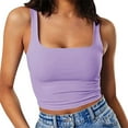 thumbnail image 2 of Tank Top for Womans Ribbed Square Neck Tank Tops Basic Backless Sleeveless Summer Shirts 2025 Tank Tops Purple, 2 of 5