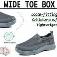 thumbnail image 2 of Men's Orthopedic Slip-On Sneakers Lightweight Comfortable Breathable Extra Wide Toe Loafers Outdoor Non-slip Walking Shoes Gray 9 US, 2 of 7