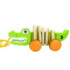Timy Wooden Walk Along Crocodile Pull Toy for Toddler Baby