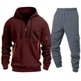 thumbnail image 3 of Mens Track Suits 2 Piece Set Hooded Sweatshirt and Sweatpants Sports Running Gym Outfits for Men, L, 3 of 3