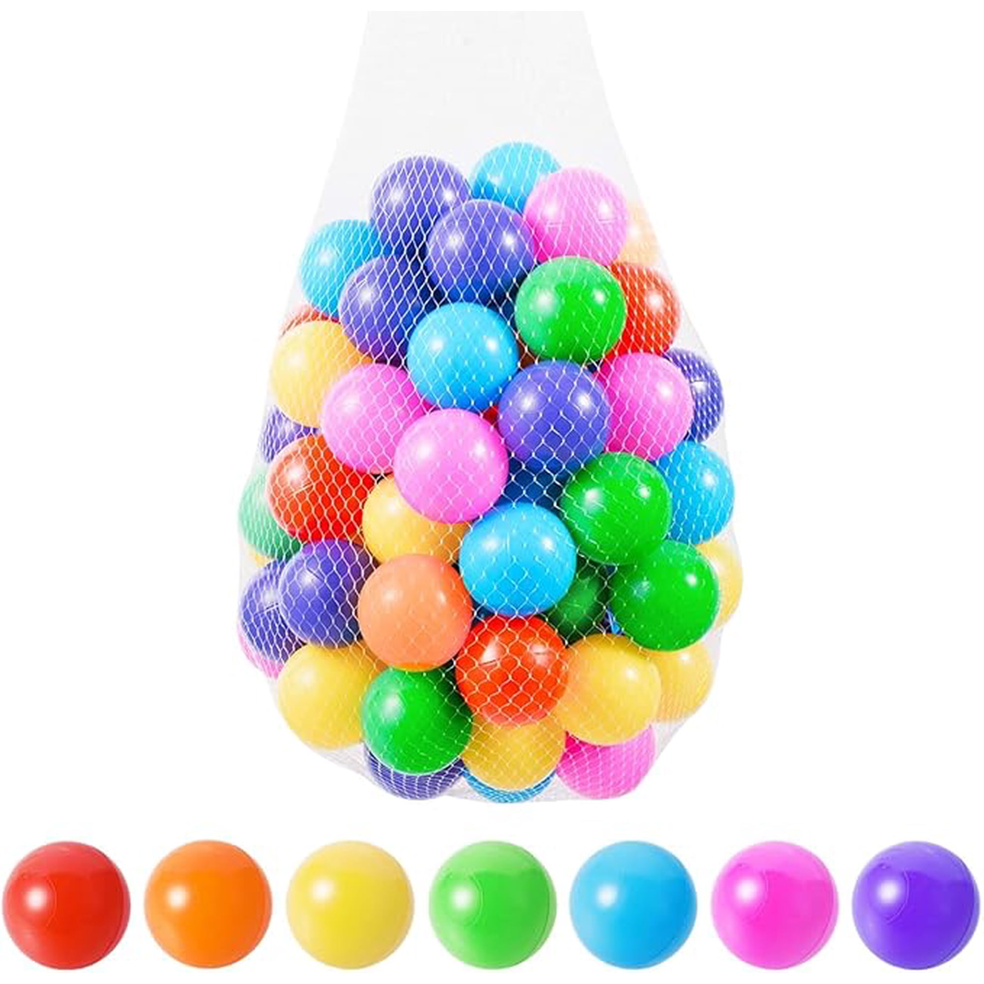 Lightweight Crush Resistant Ocean Balls 50Pack 2.1 Inch, Bright Assorted Colors Baby Play Balls, Perfect Replacement Balls for Ball Pit, Play Tent, Playpen, Pool Water Games