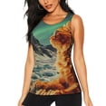 thumbnail image 1 of Fotbe Space Adventurer Cat Blusas Sin Mangas para Mujer – Estilo Casual, Corte Suelto, Slim-Fit, Cuello Redondo Deportivo, Tops de Verano para Gimnasio y Yoga-Medium, 1 of 7