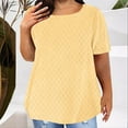thumbnail image 2 of bnaln Plus Size Tops for Women Sale Womens Summer T-Shirts Eyelet Crewneck Dressy Casual Blouses Oversized Tshirts Workout Plus Size Short Sleeve Tops Loose Basic Tees Trendy Outfit, 2 of 5