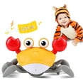 Toy Crab Fugitive Plays Music Sensor Induction Robot, Crab crawling baby toy, prone time toy
