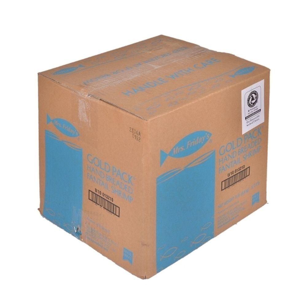 King and Prince Mrs.Fridays Breaded Fantail Shrimp - U/10, 2.5 Pound - 6 per case.