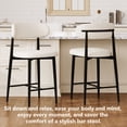 thumbnail image 3 of Leumius 26" Counter Height Bar Stools Set of 2,Upholstered Linen Bar Chairs with Metal Legs,Modern Kitchen Island Counter Chairs for Kitchen Island,Dining Room,300LBS,Black, 3 of 8