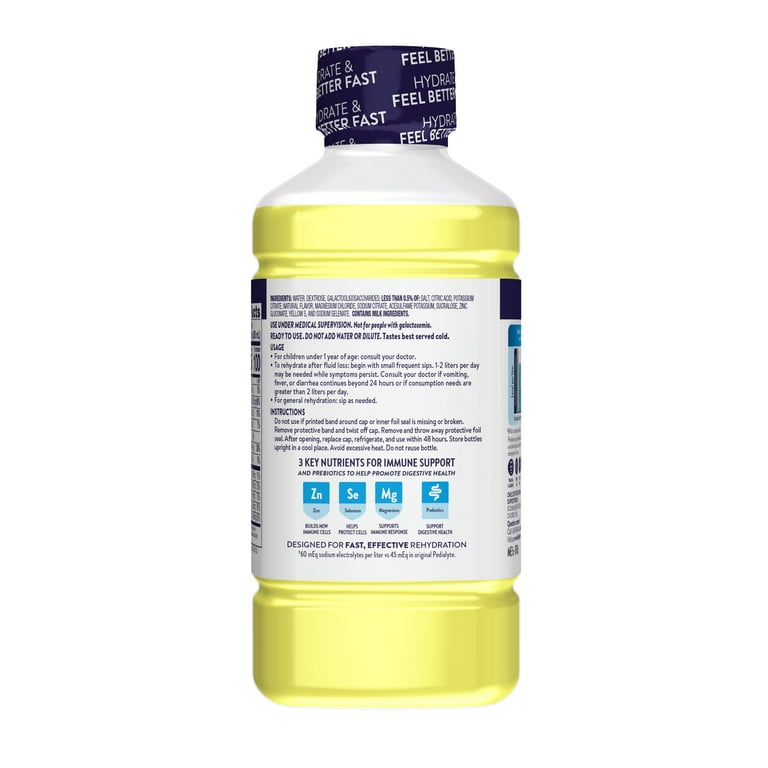 Pedialyte with Immune Support, Lemon Lime, Electrolyte Hydration Drink, 1  Liter - Walmart.com
