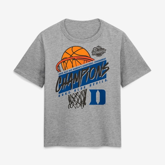 Women's Heather Gray Duke Blue Devils 2026 ACC Women's Basketball Tournament Champions T-Shirt