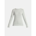 thumbnail image 3 of Time and Tru Women's Rib Tee with Long Sleeves, Size XS-XXXL, 3 of 5