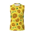 thumbnail image 6 of Lsque Floral Sunflowers Print Men's Cotton Blend Sleeveless Muscle Shirts (S-3XL)- Moisture Wicking, Odor Protection, UPF 30+,3X-Large, 6 of 8