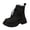 Black, variant on KEGIRLOM Women's Fashion Casual Winter Warm Ankle Boots Solid Color Round Toe Side Zipper Front Lace-Up Heel Low Heel Ankle Boots Black 7