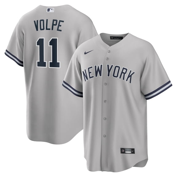 Men's Nike Anthony Volpe Gray New York Yankees Road Replica Jersey