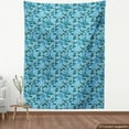 thumbnail image 4 of Exotic Upholstery Fabric by the Yard, Tropical Botanical Flowers Leaves Arrangement on Dotted Bluish Backdrop, Decorative Fabric for DIY and Home Accents, Pale Sky Blue Dark Teal by Ambesonne, 4 of 5