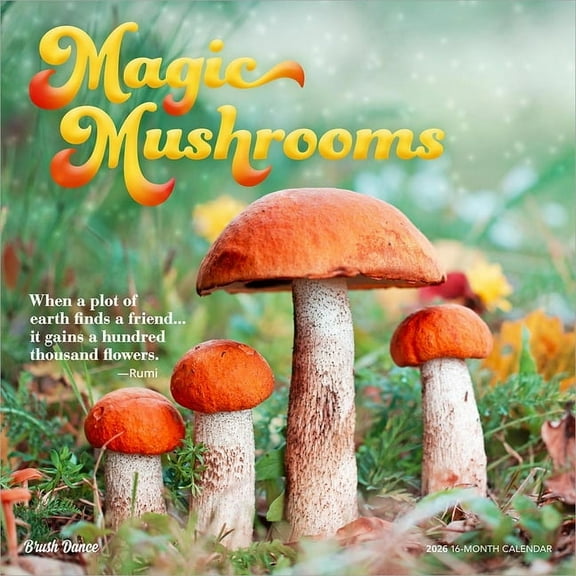 Magic Mushrooms 2026 12 X 24 Inch (Hanging) Monthly Square Wall Calendar Plastic-Free, (Paperback)