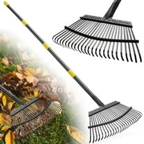 AEASKIEY 25-Tine Leaf Rake with 60" Handle - Heavy Duty Metal Garden Rake for Yard Work, Lawn Debris & Pine Needles - Durable Outdoor Rake